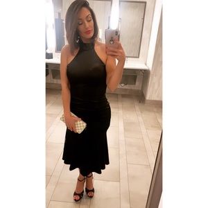 Lulu’s Black satin dress size small. I’m 5’7” 150 lbs